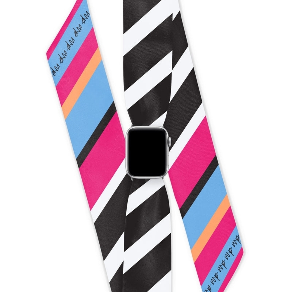 Wristpop CANDY STRIPE "ATOMIC PINK" Apple Watch Scarf